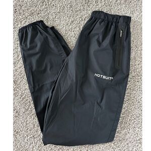 Hot Suit Women’s Black Sauna Sweat Pants Size Large Athletic Workout Fitness